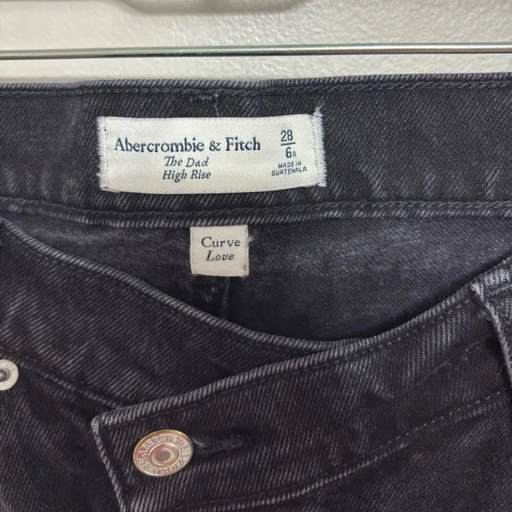 Abercrombie The Dad High Rise Jean in Black with Slanted Closure - Size 6/28 - Image 3