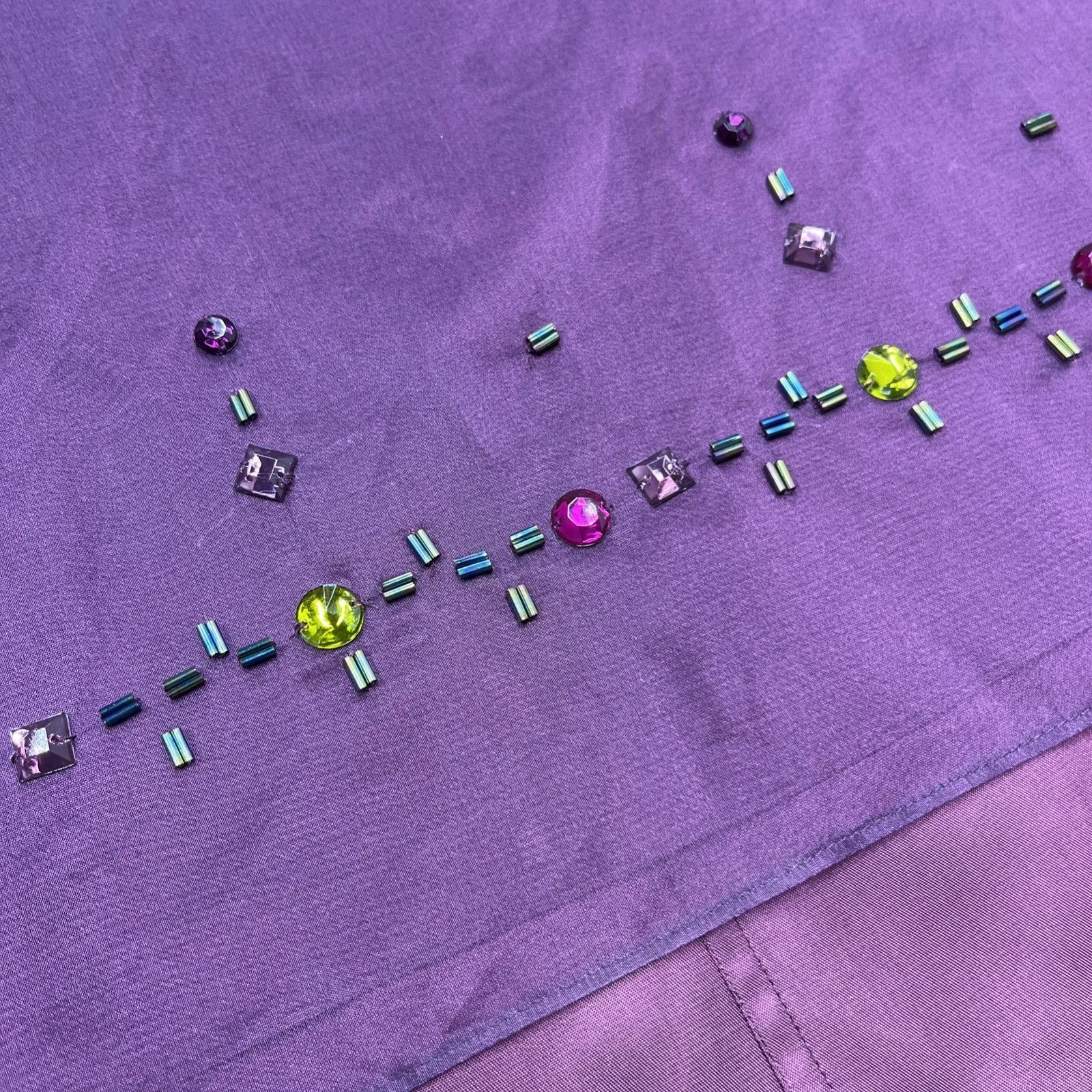 Deadstock Ann Taylor Silk Maxi Skirt Size 4 Purple Whimsygoth Fairygoth Party - Image 4