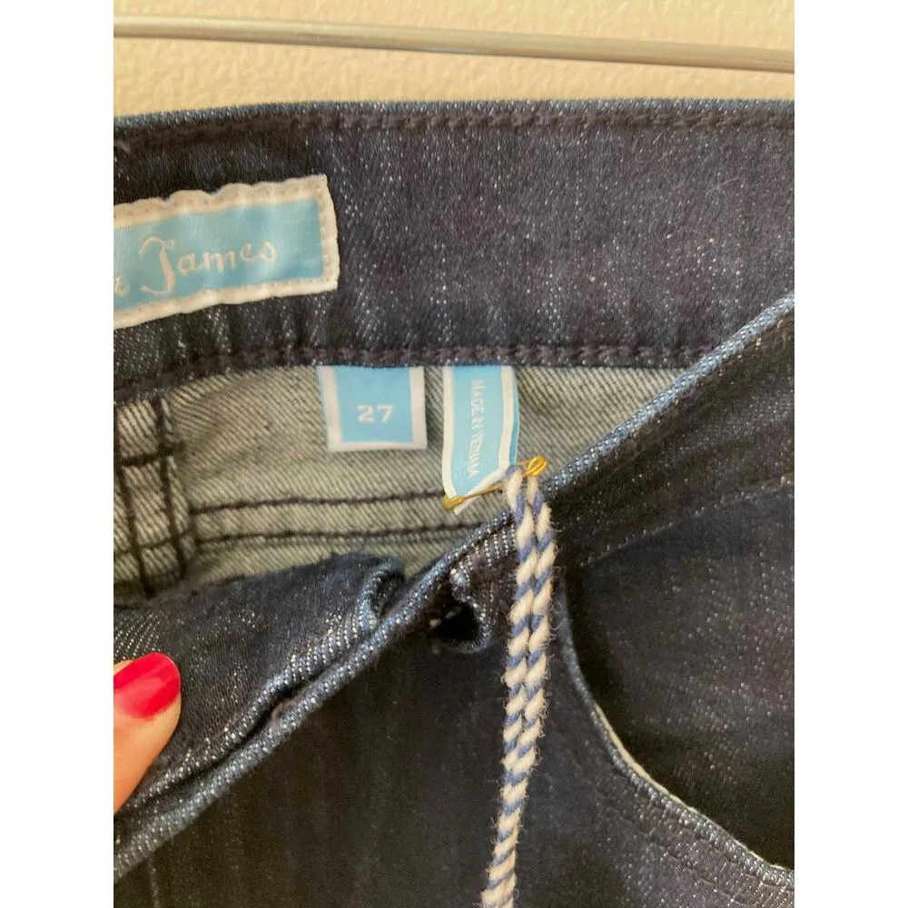 Draper James High Waist Denim Flare Jeans Dark Wash Size 27 NEW - Image 6