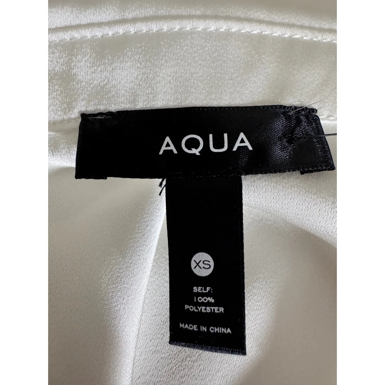 AQUA White‎ Long Sleeve Button-Up Top Shirt Career Casual Women XS - Image 8