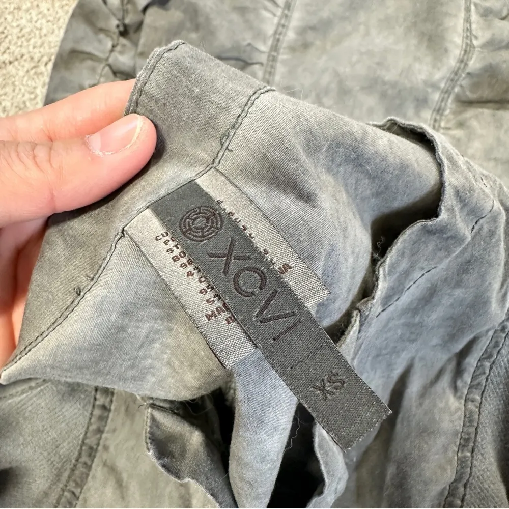 XCVI Women’s Wearable Raymond Dress Sleeveless V-Neck Ruched Gray XS - Image 8