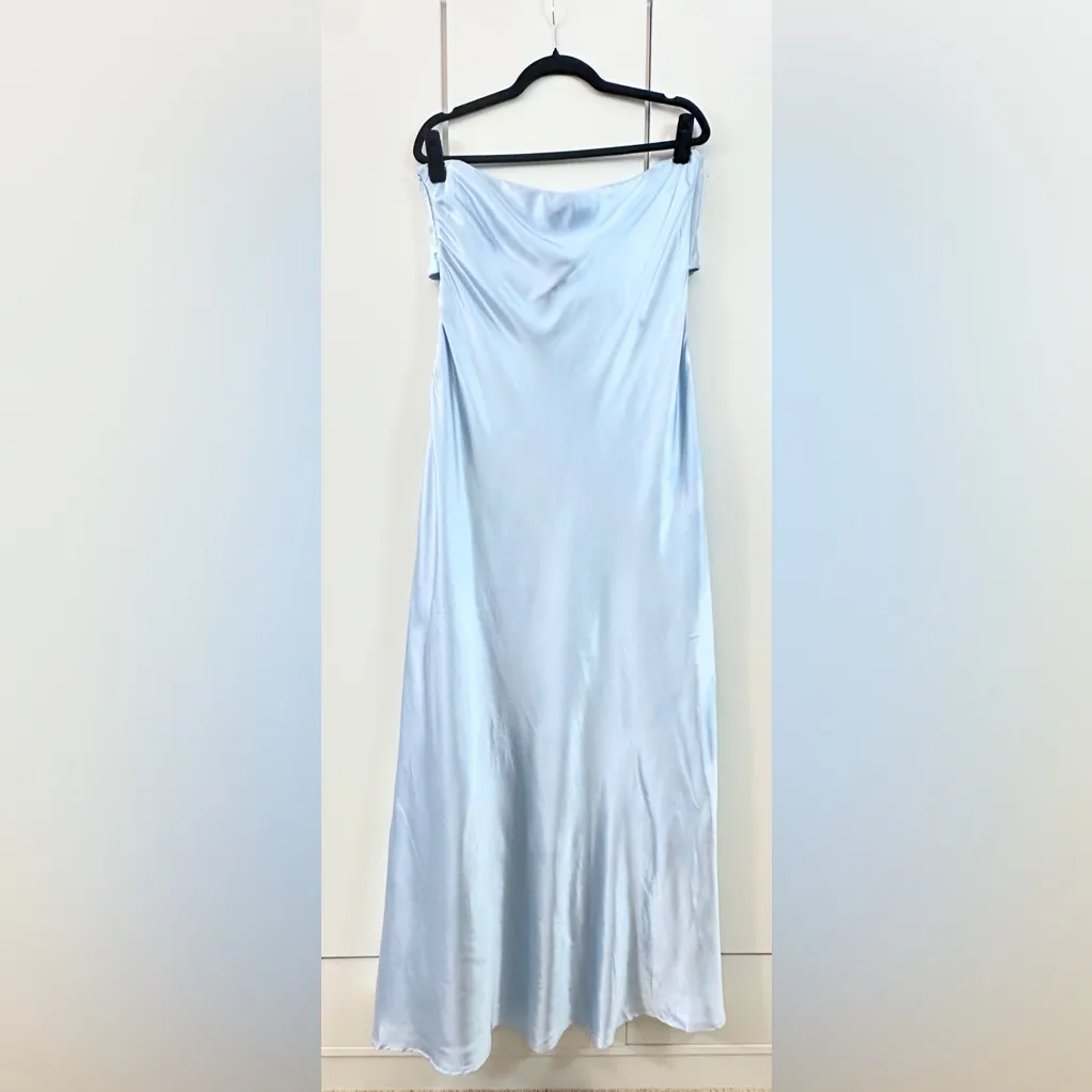 Beginning Boutique Ariella Strapless Maxi Dress - Blue Satin - 10 - Image 11