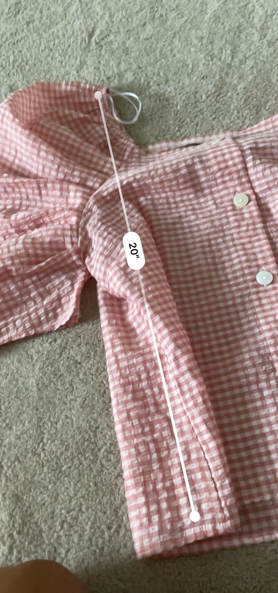 Code X Mode Gingham Puff Sleeve Blouse Pink - Image 3