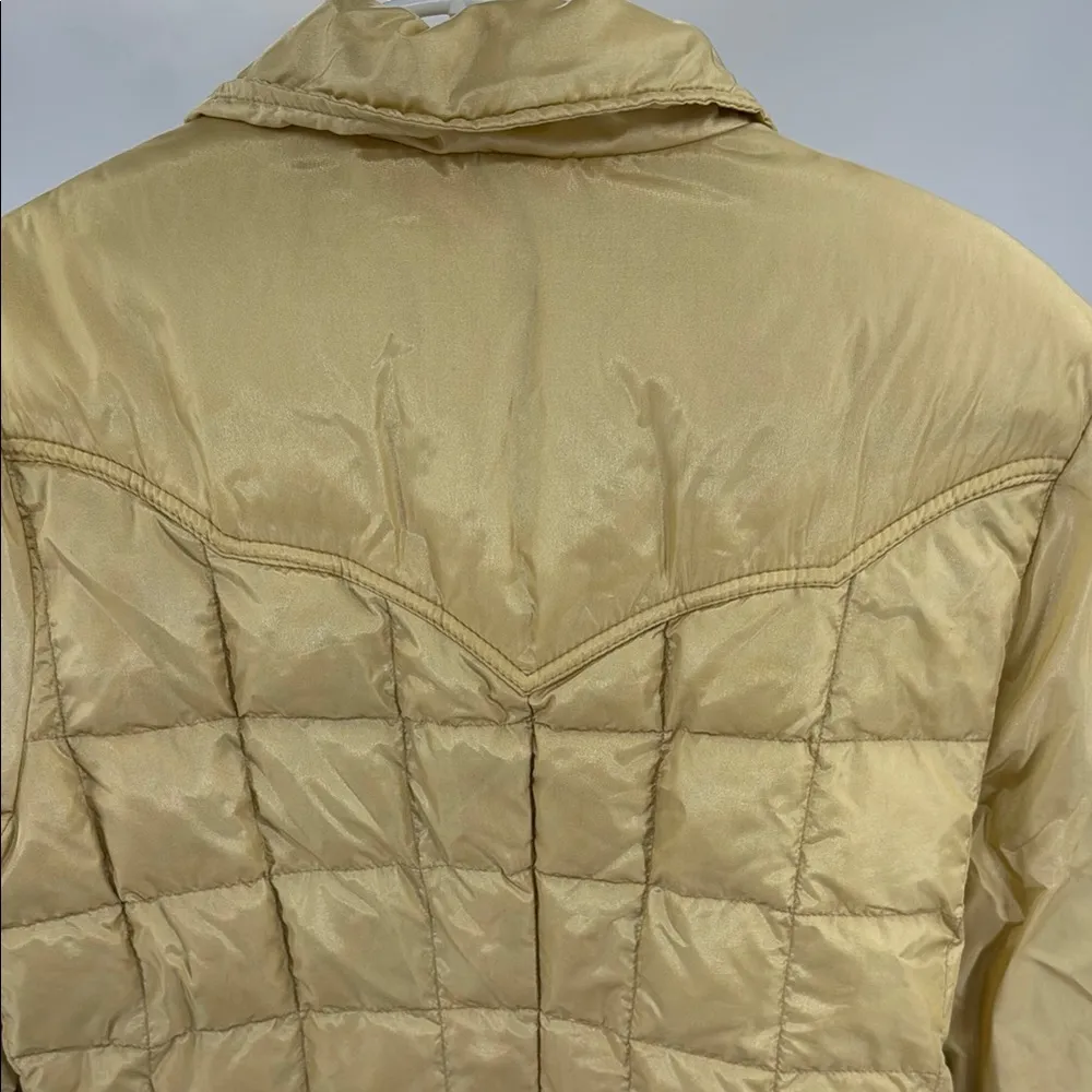 Vintage Miller Women's Gold Puffer Jacket 16 down filled winter metallic - Image 4