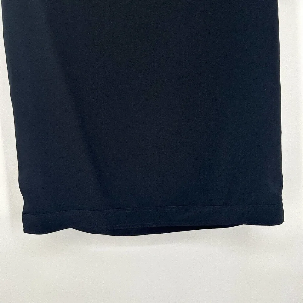 Derek Lam 10 Crosby Black Shift Shirt Dress Split V Neck Short Sleeve Size 10 - Image 5