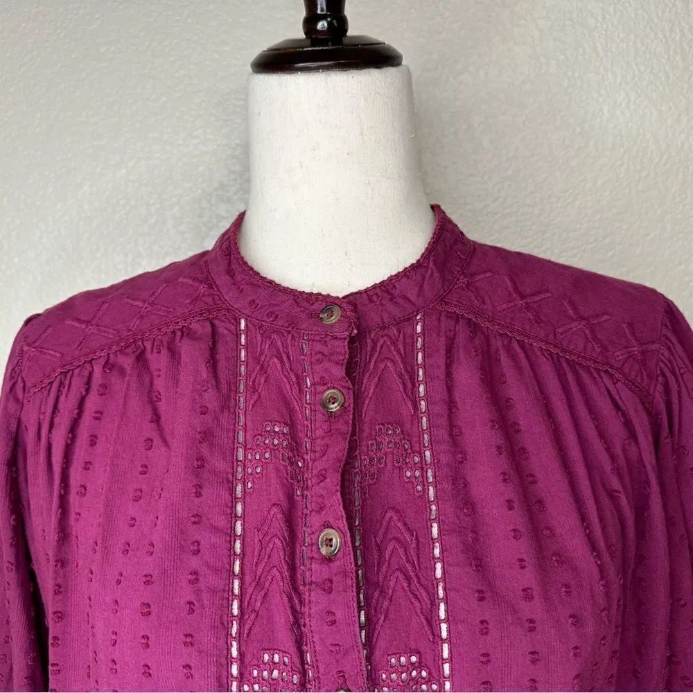 Anthropologie Pilcro Tavi Boho Embroidered Button Down Top - Image 4