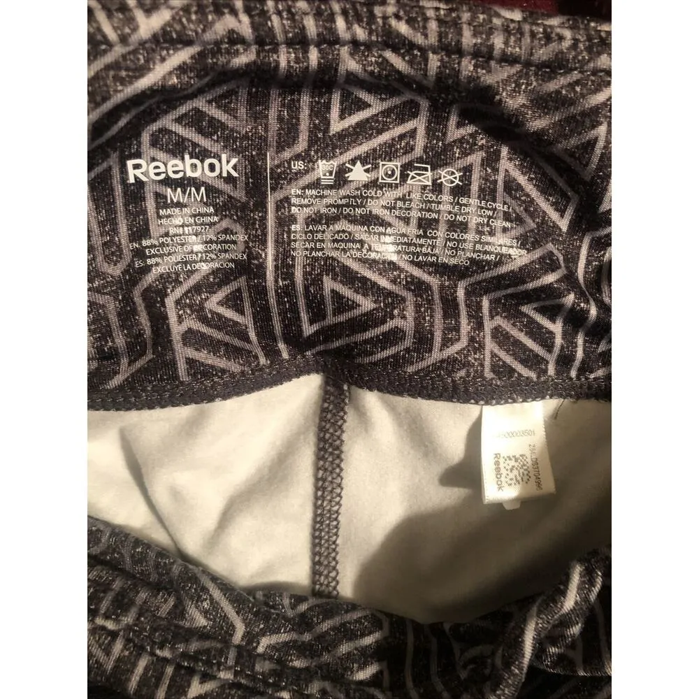 Reebox athletic workout geo print leggings in EUC Size M - Image 4