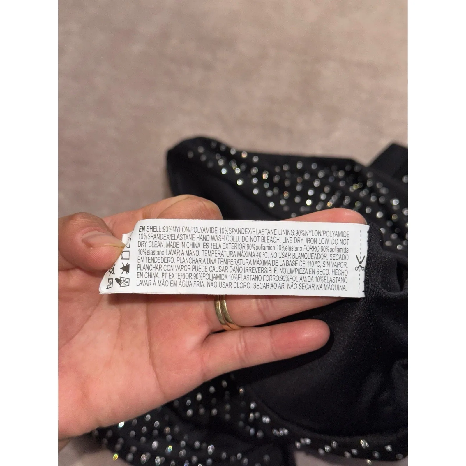 Forever 21 SCULPT Stretch Crop Top Black with Rhinestone Accents‎ Size Small - Image 3