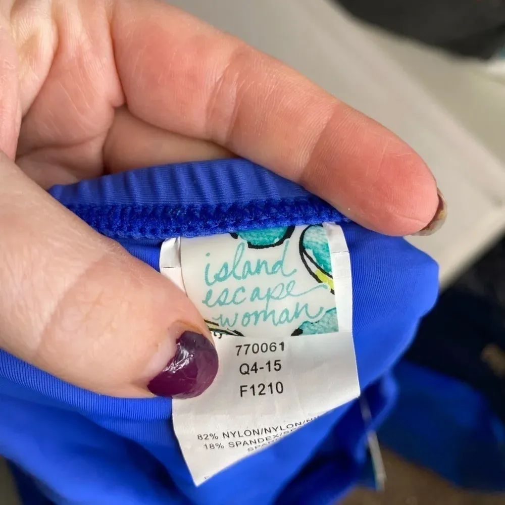 ISLAND ESCAPE WOMAN NWT‎ Bright Blue Skirtini Swim Bottom Size 16W - Image 9