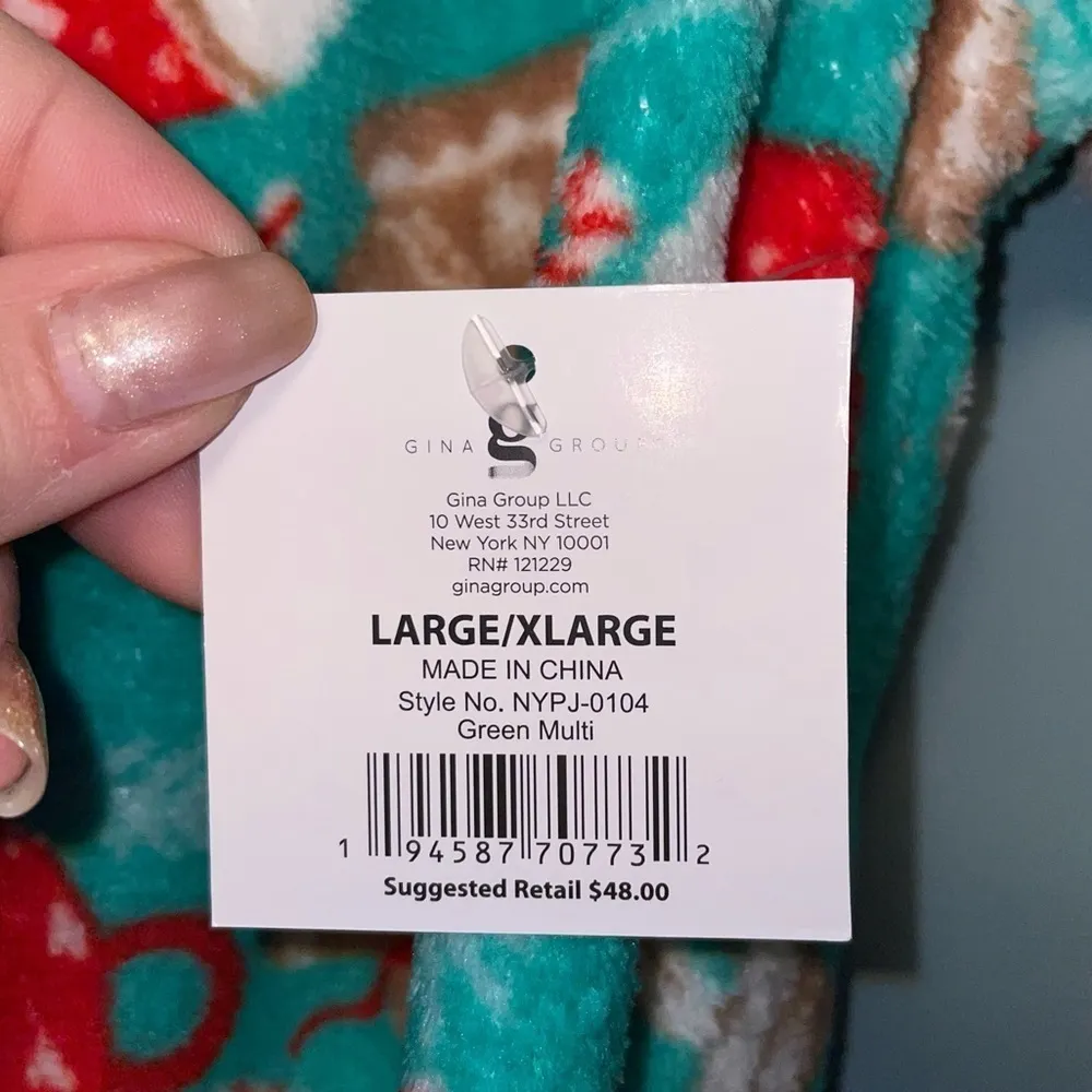 NYC Underground Fleece Hooded Adult Sleep Jumper Holiday Print Size Large Green - Image 4