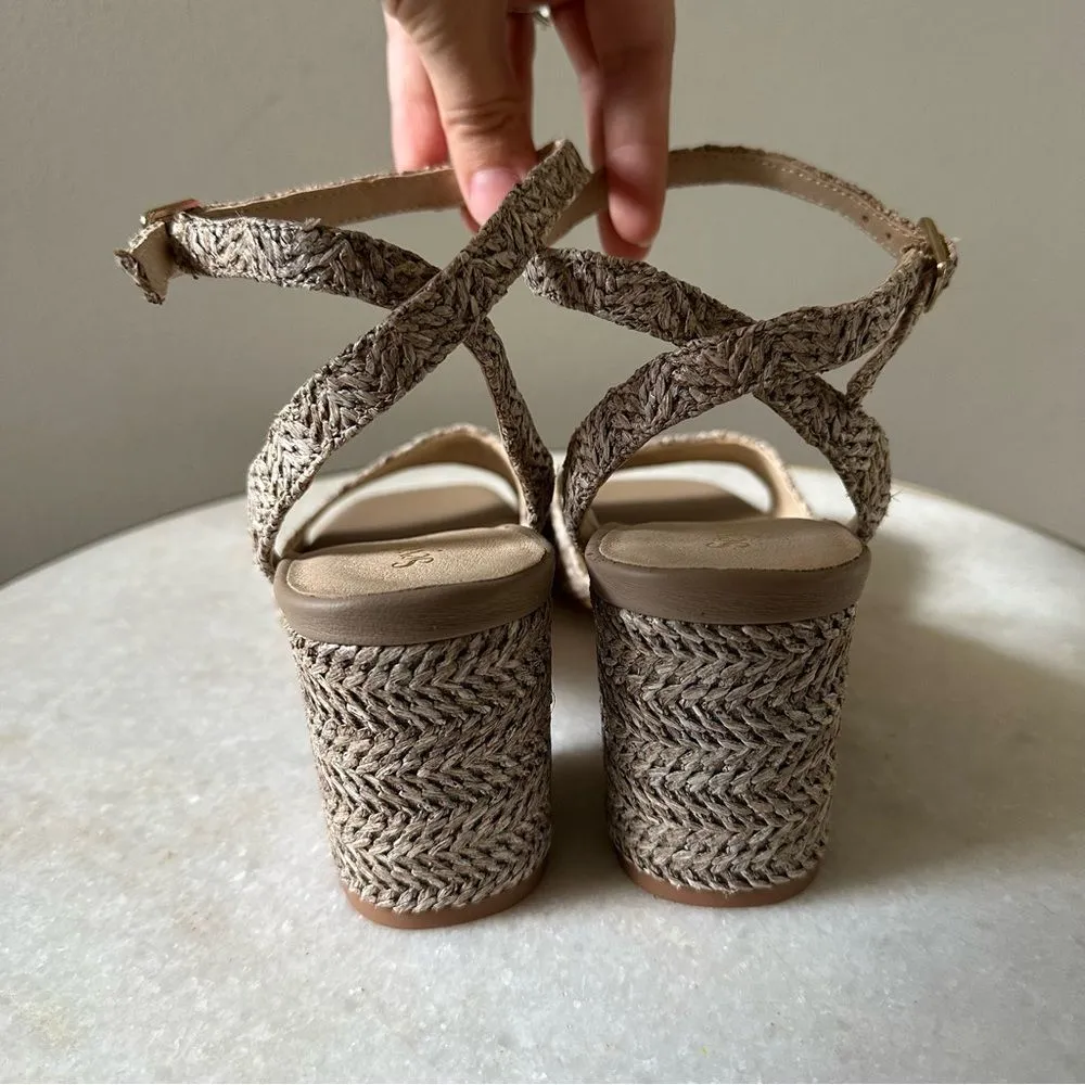 Seychelles Simple In Pleasure Tan Woven Raffia Sandal Size 7.5 Beach Vacation - Image 5