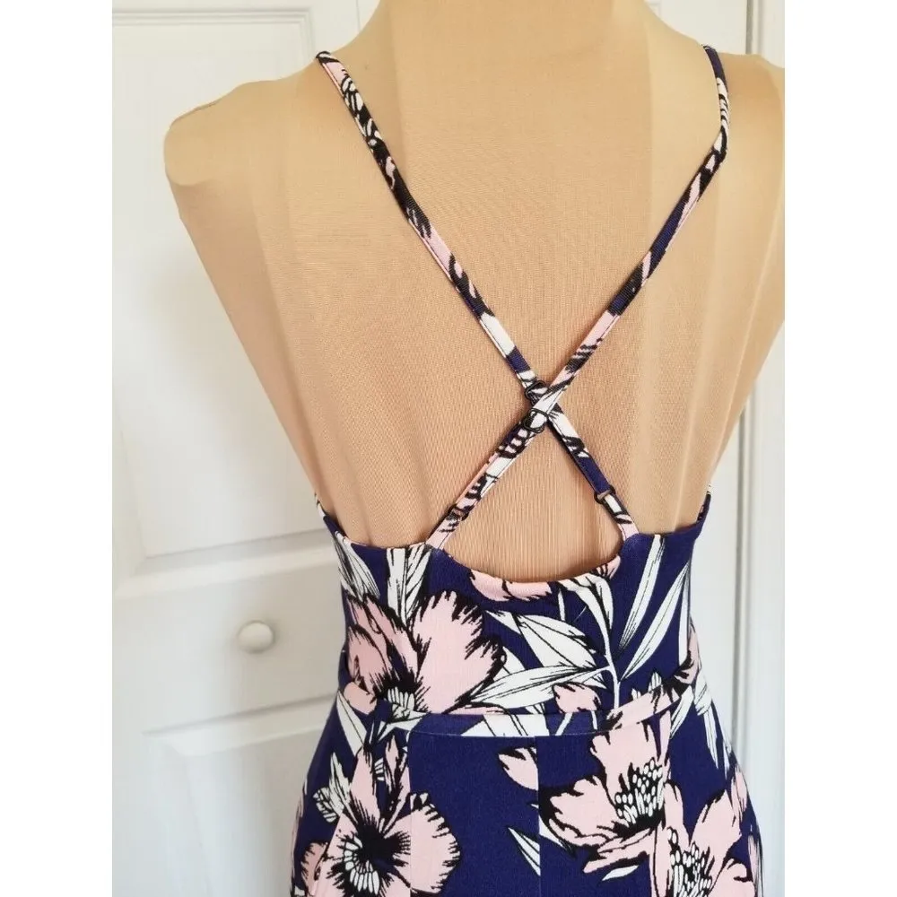 Yumi Kim Midsummer Night Maxi Jersey Knit Wrap Dress in Free Fall/Navy Pink XXS - Image 6