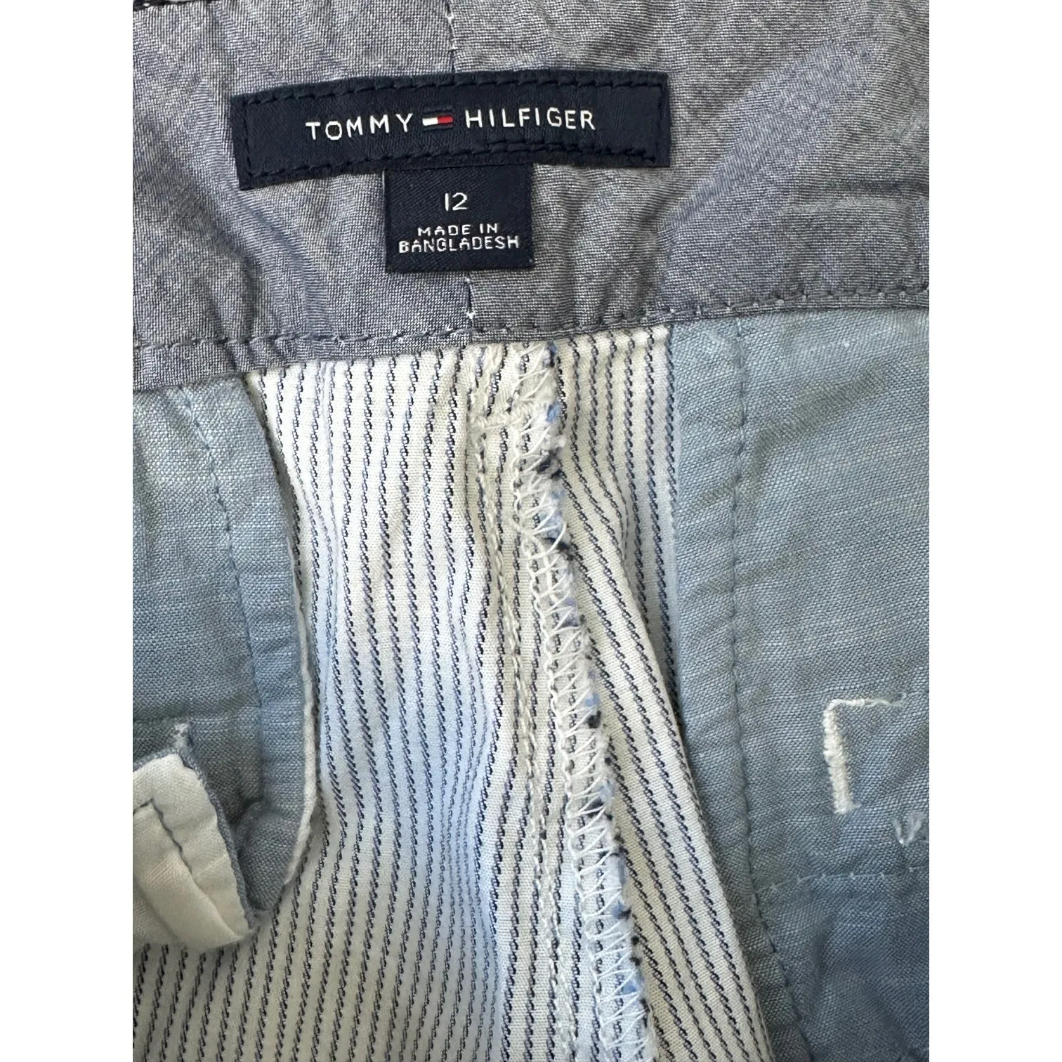 Tommy Hilfiger Navy Blue & White Stripe Ankle A La Cheville Cuffed Pants Size 12 - Image 9
