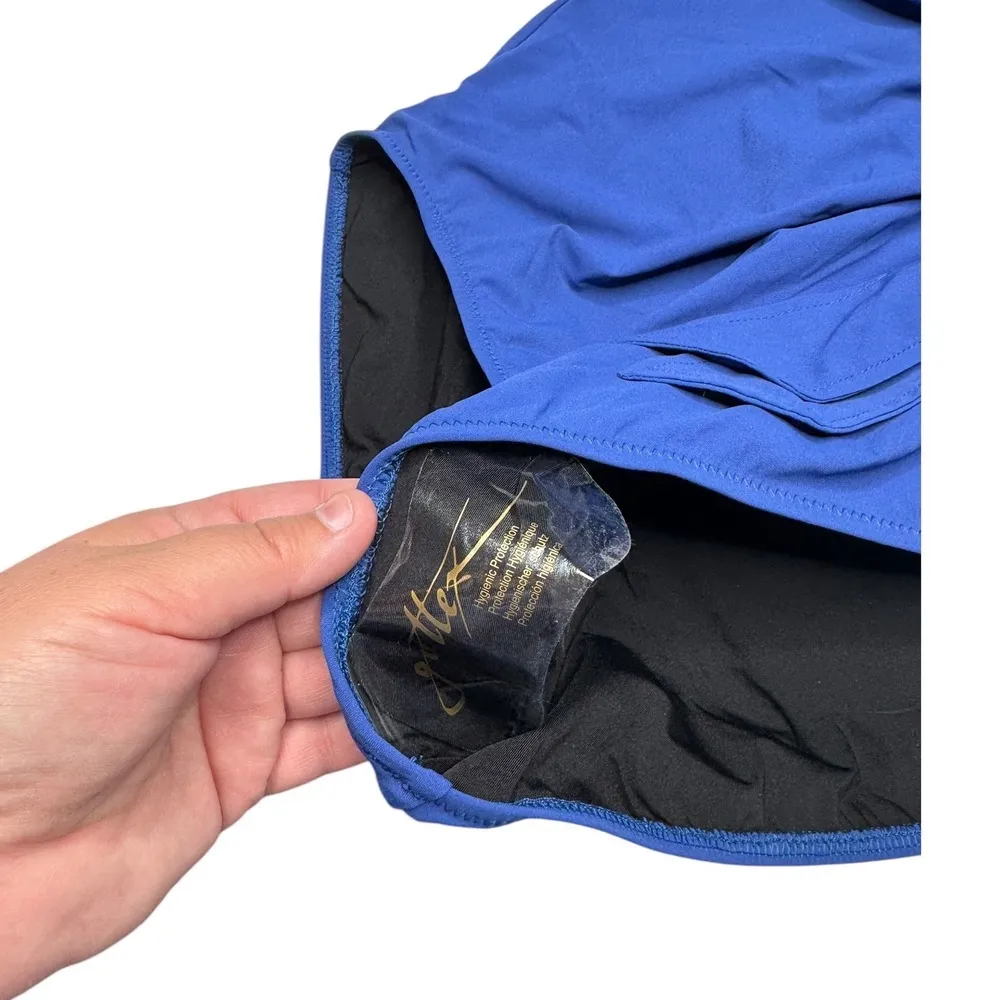 Gottex Luna One-Piece Swimsuit High Neck Cobalt Size 12 Vacation Summer - Image 2