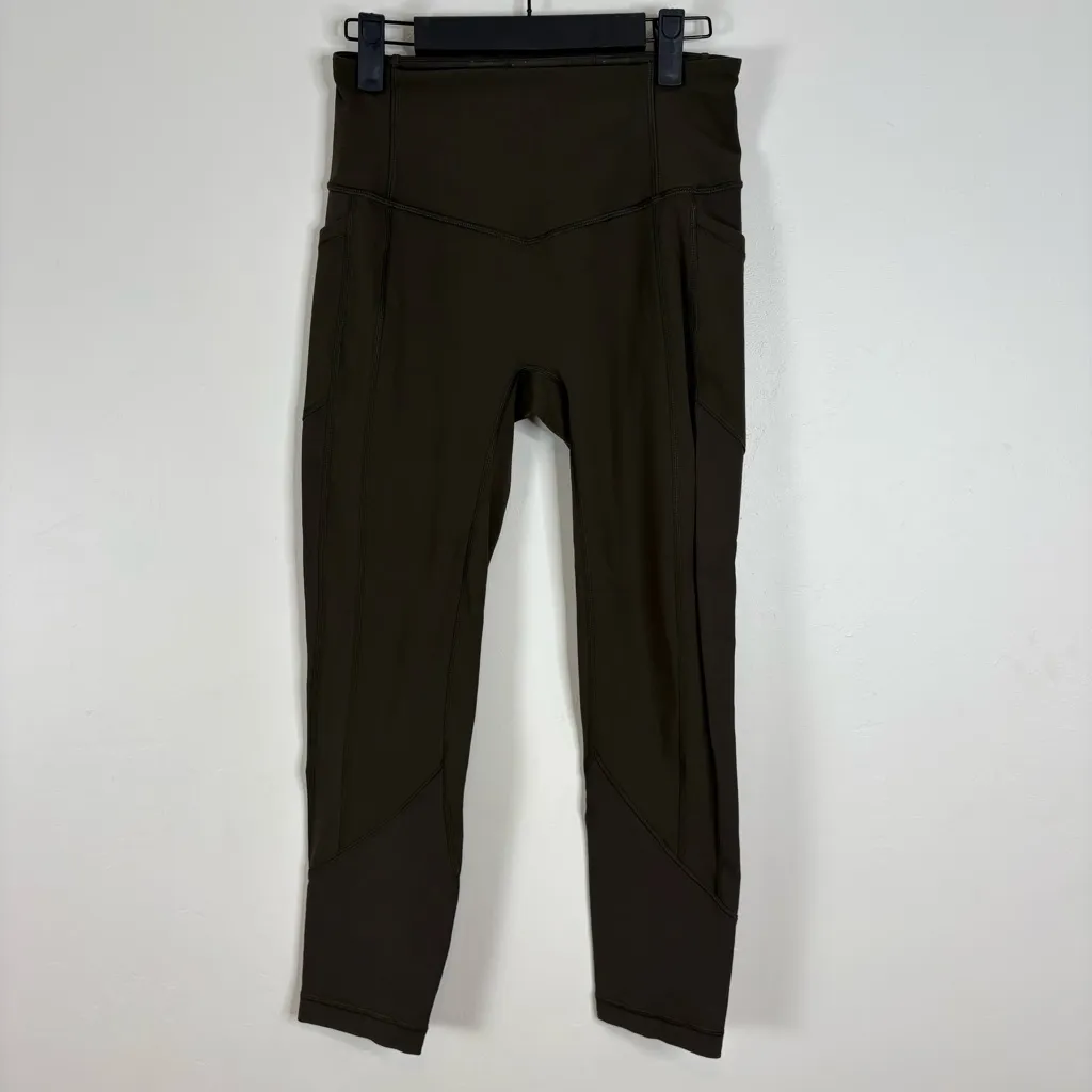 Lululemon Dance Studio Jogger & Crop Leggings Pockets Olive Green & Brown Size 6 - Image 7