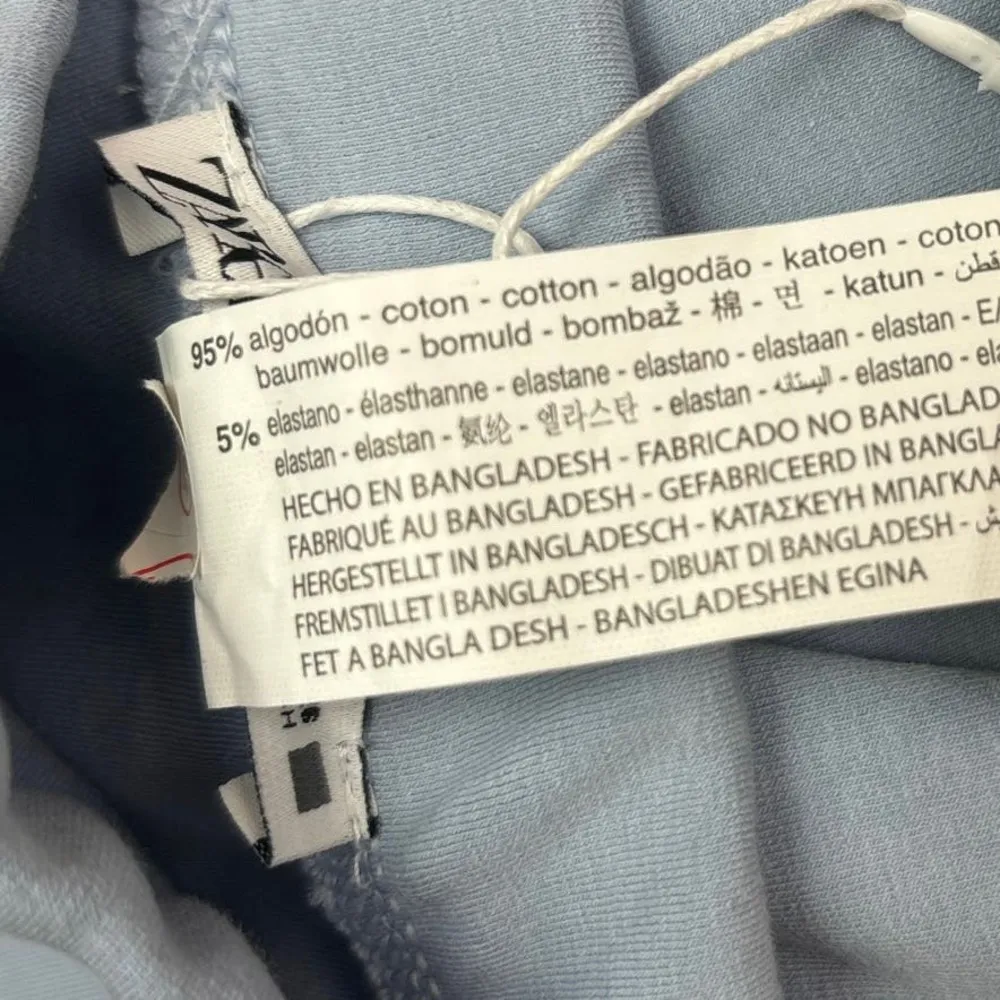 Zara NWT Women's Light Blue Cotton Seamless Fitted Midi Pencil Skirt Size XS/S - Image 9