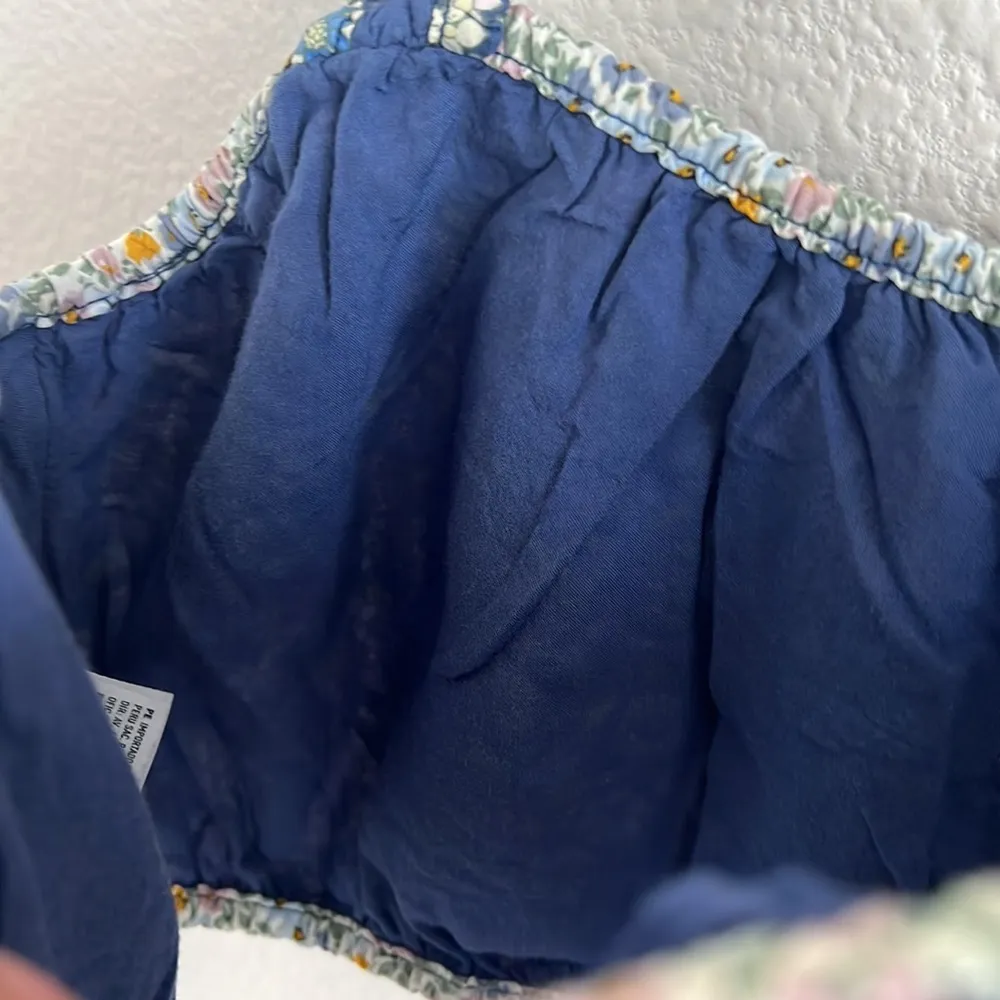 American Eagle Floral Coquette Mini Crop Stretch Strap Double Layered Large - Image 5