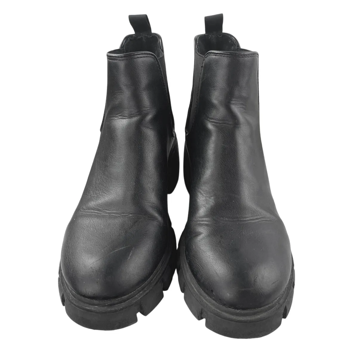 Steve Madden Howler Women's Black Leather Chunky Platform Chelsea Ankle Boots 8M - Image 2