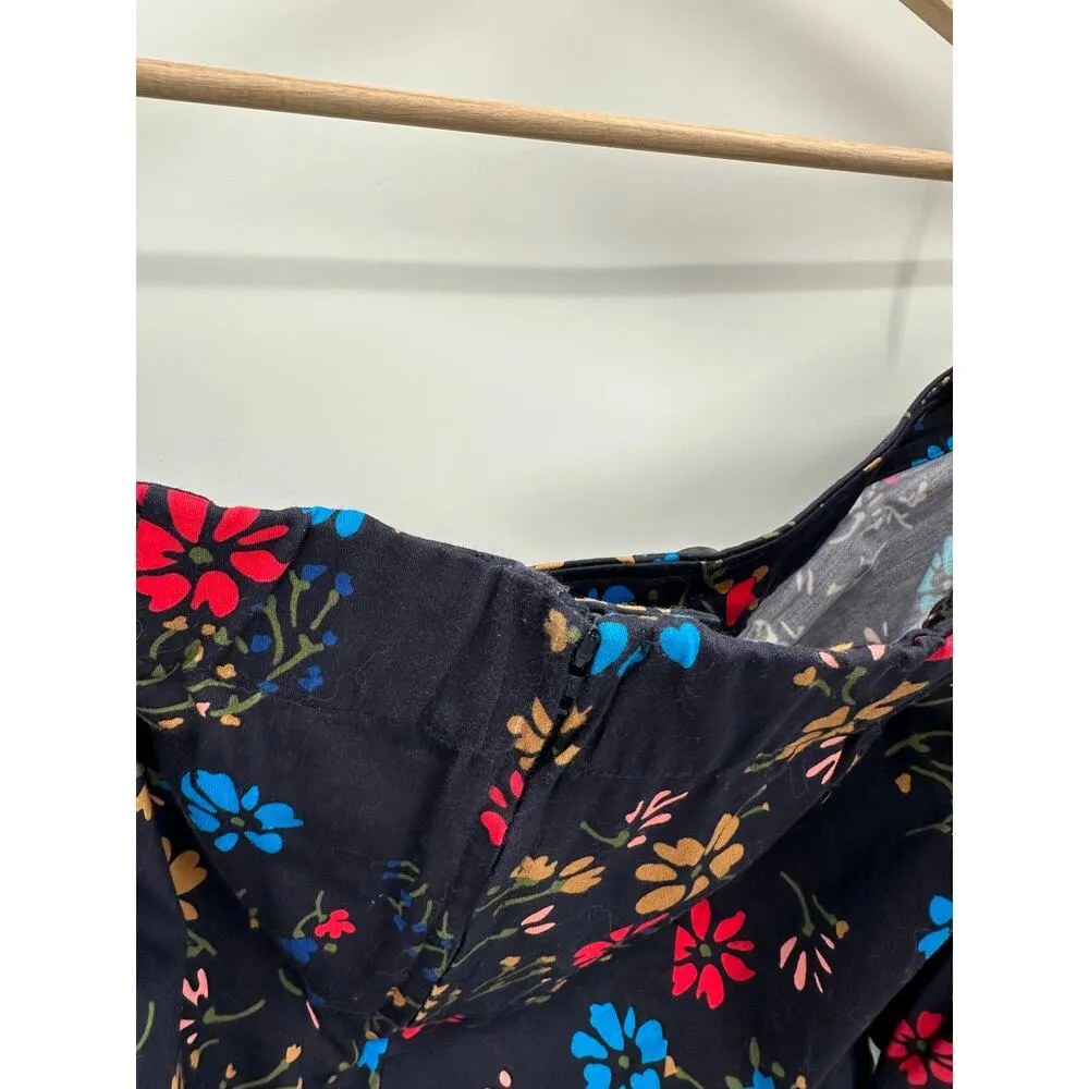 C/MEO Collective Womens Black Floral Print Off Shoulder Bell Sleeve Crop Top M - Image 8