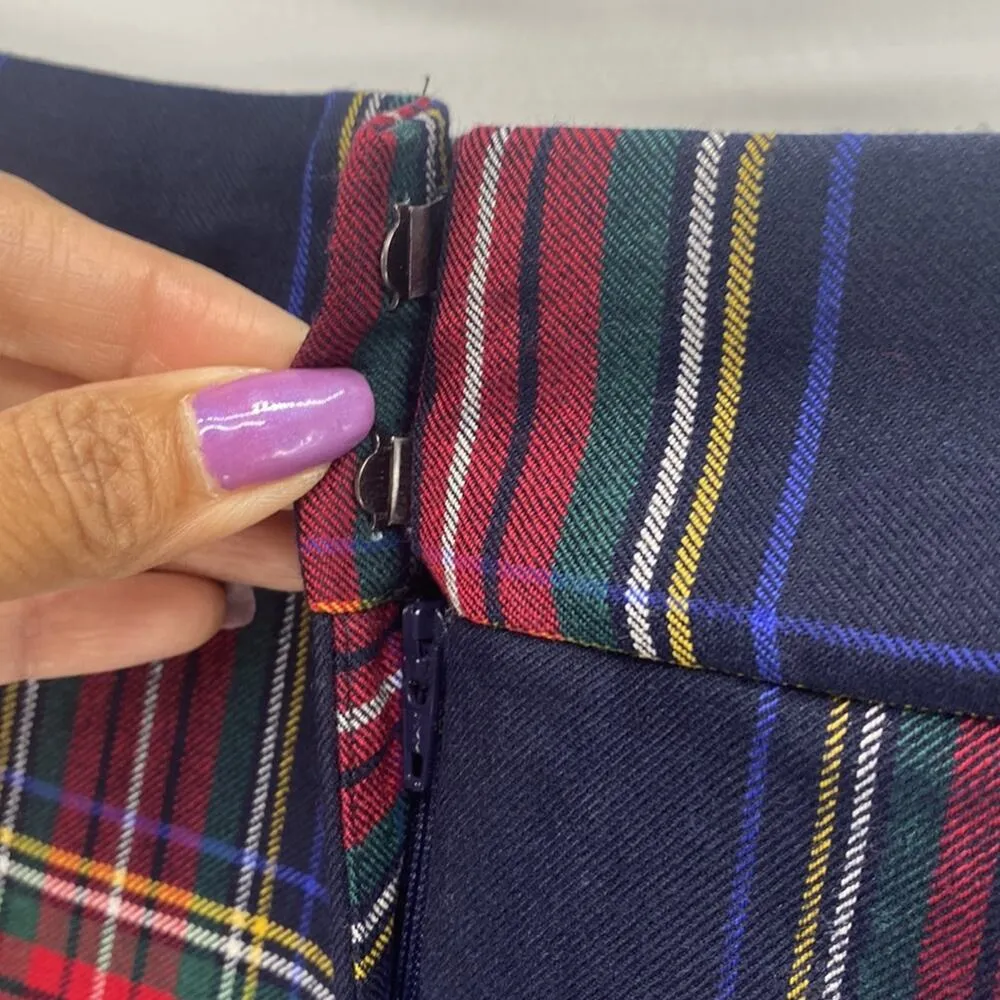 Talbots Hampshire Ankle red black plaid pants wool blend holiday classic preppy - Image 3