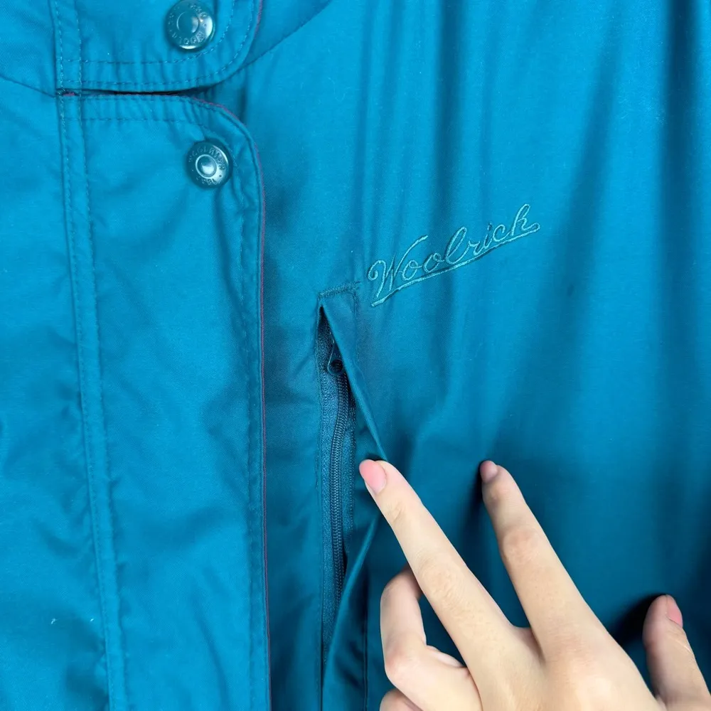 Woolrich Womens Action Teal Blue Jacket Sz Medium Wind Rain Outdoors - Image 11
