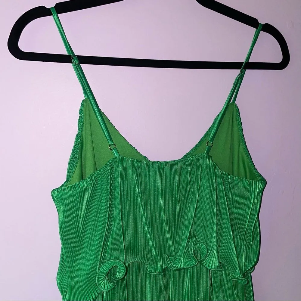 Better Be S Mini Dress Kelly Green Tiered Lettuce Cocktail Sundress - Image 4