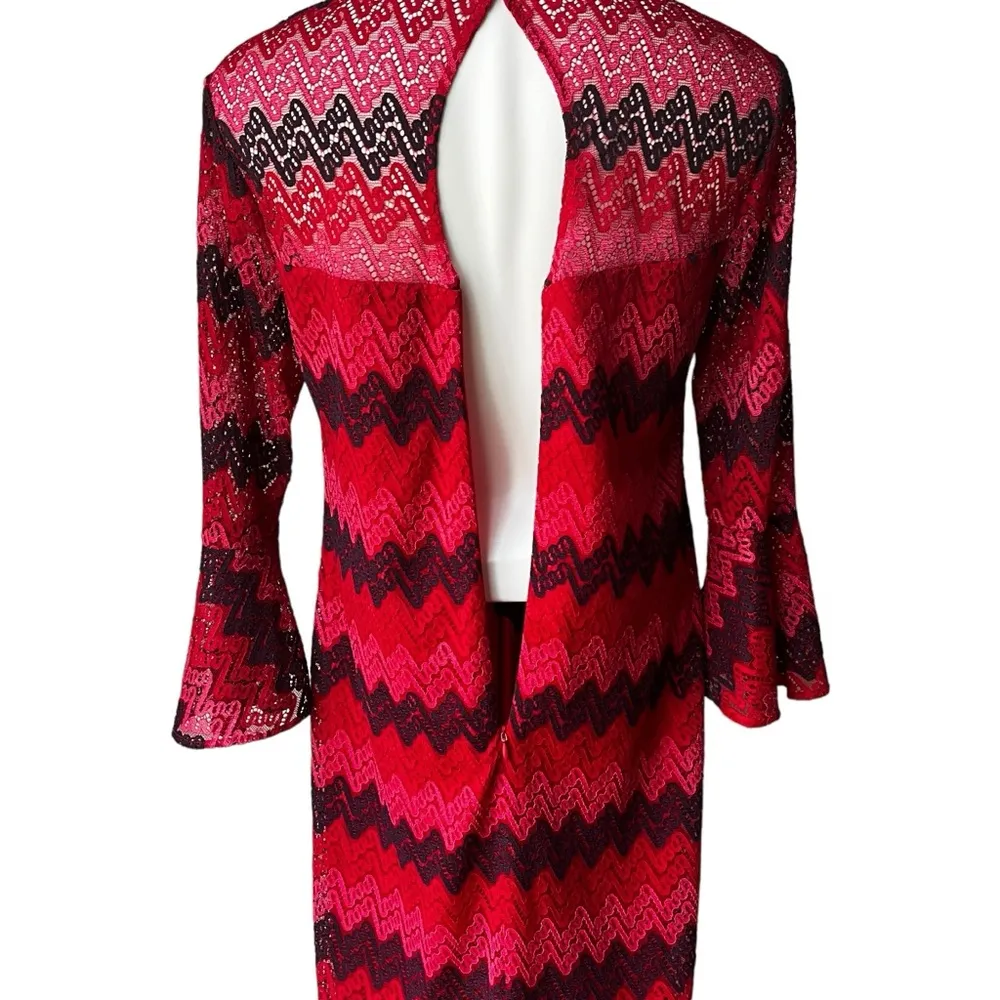 NWT, Trina Turk Lovey Bell Sleeve Illusion Dress, Sz 6 - Image 12
