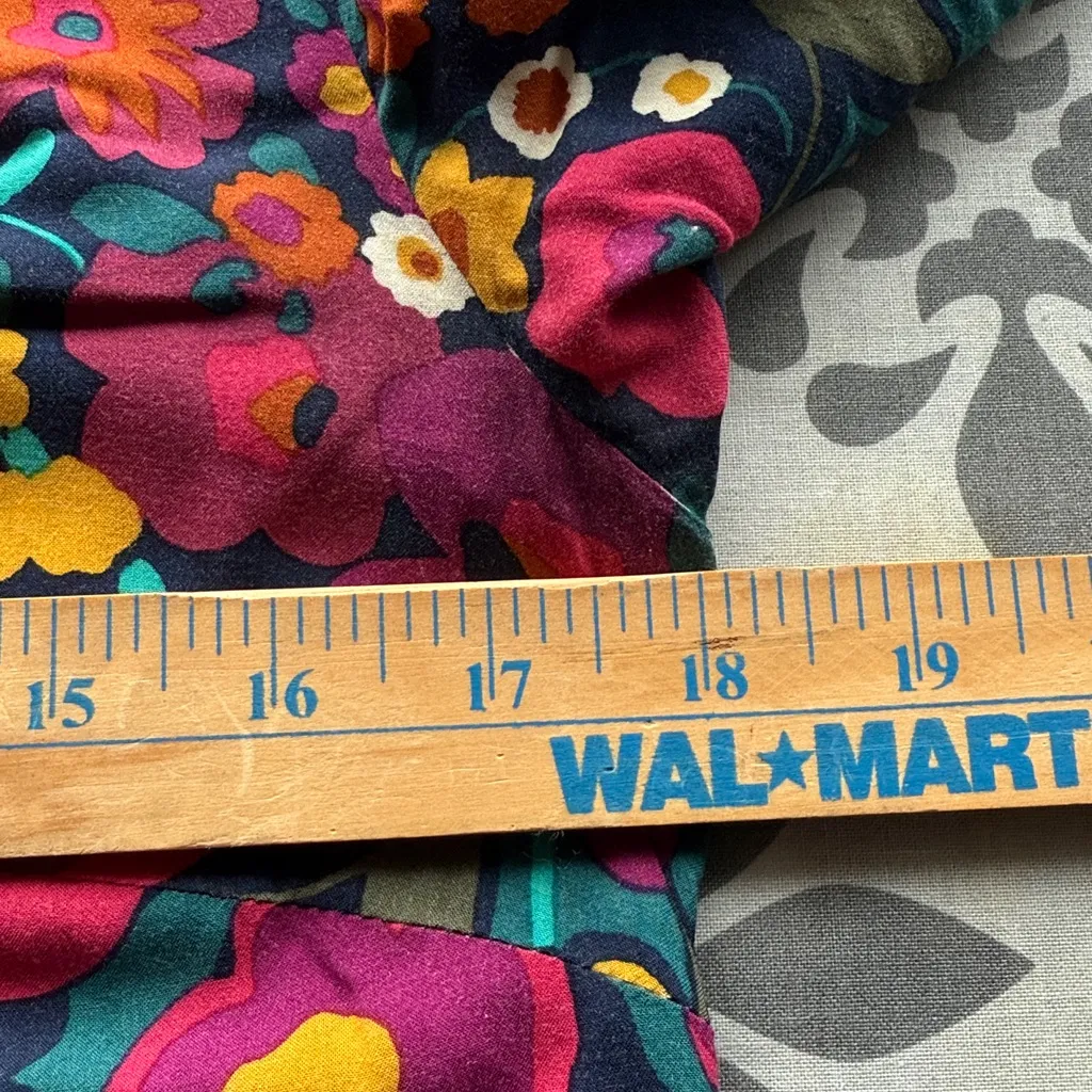 Talbots Multicolor Floral Long Sleeve Flowy Blouse XS BLUE PINK YELLOW‎ GREEN - Image 13