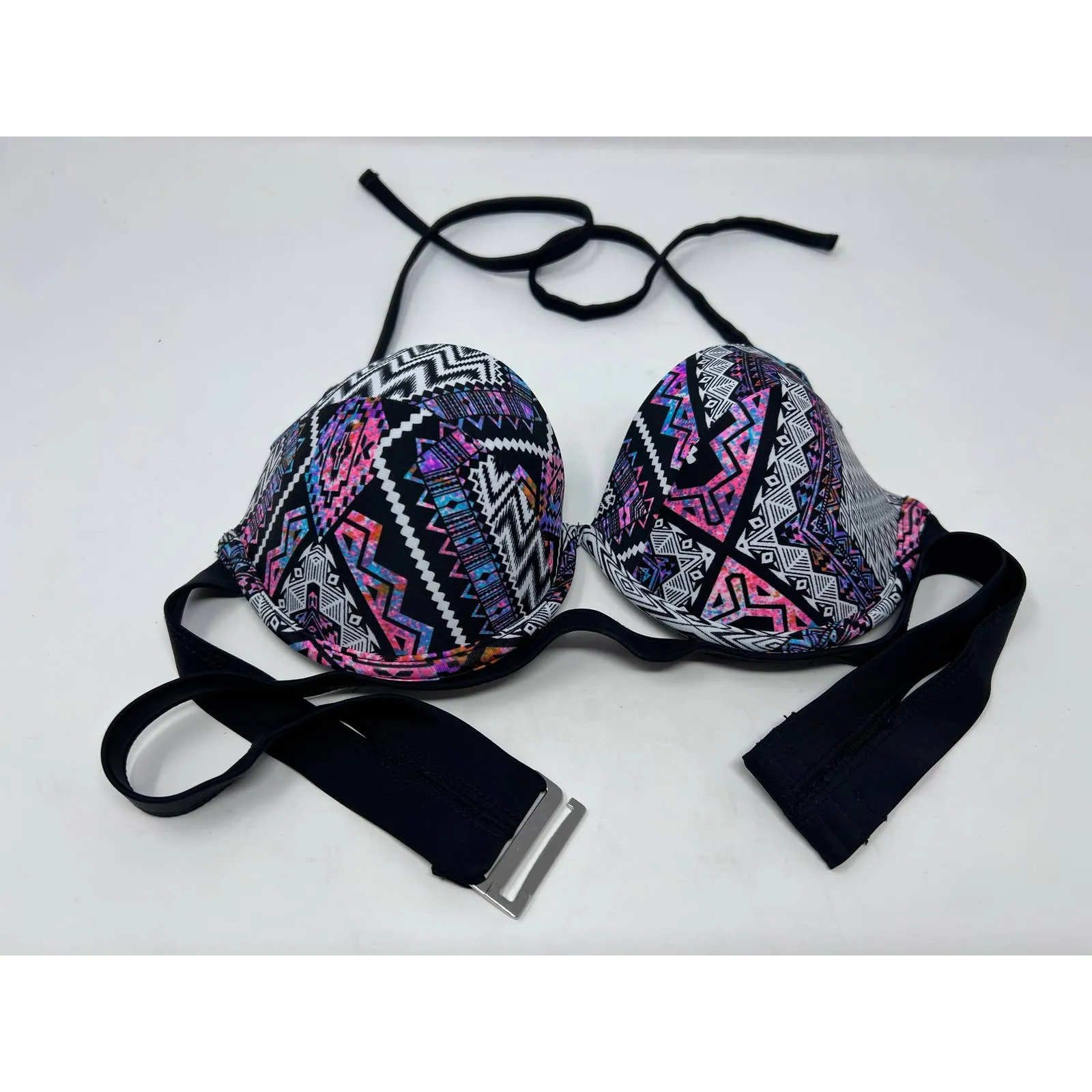 Rue Bleu by Rue 21 Women's Underwire Black Pink Blue White Bikini Top Size S‎ - Image 2