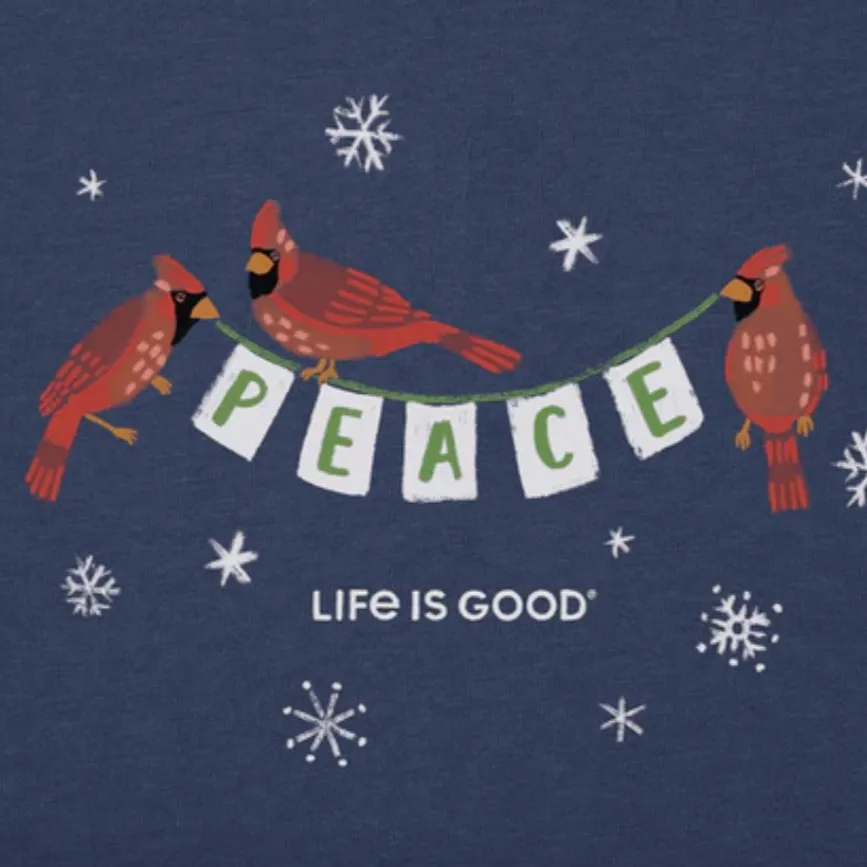 NWT Life Is Good Long Sleeve Crusher V Neck Peace Cardinal Tee Size 3X - Image 2