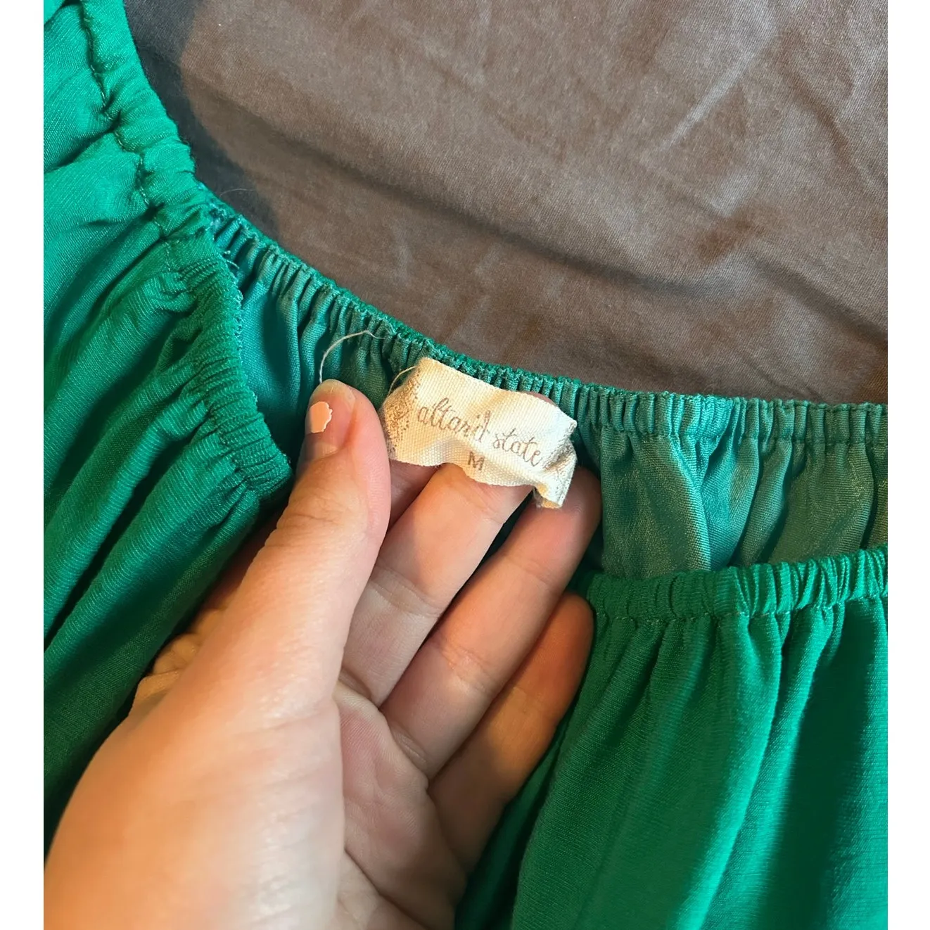 Altar'd State  Amabella Green Puff Dress - Medium - Image 9