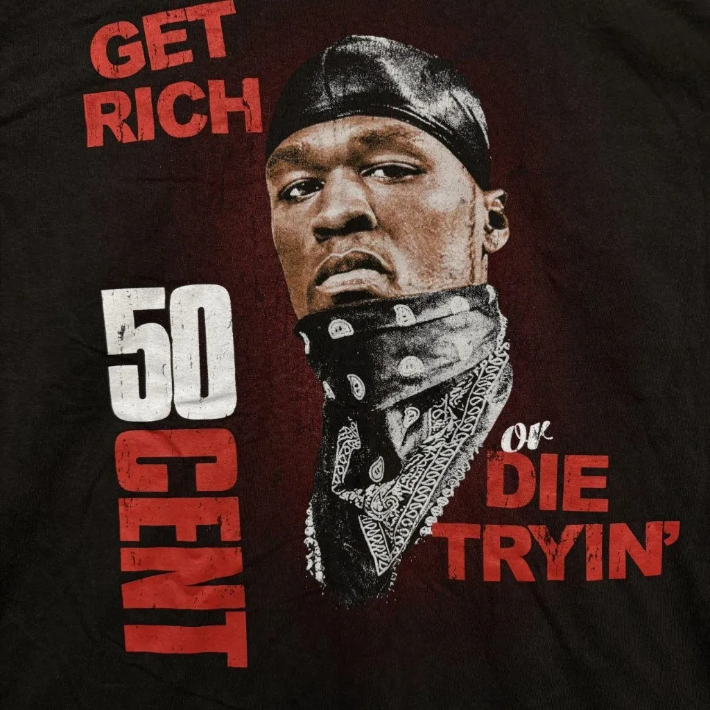 Get Rich Or Die Tryin 50 Cent Hip Hop Album Cover T-Shirt L  - Image 2