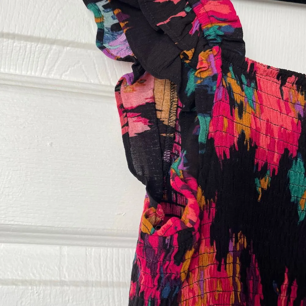 En Crème Sun Soacked Ruched Ruffle Strap Top - Size M - Image 3