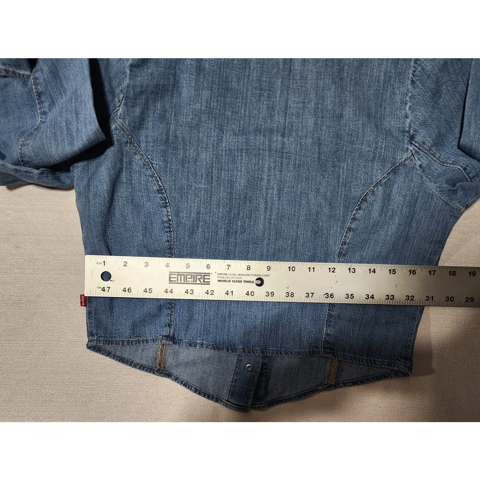 Levi's women's daryn corset long sleeve blouse large - Image 7