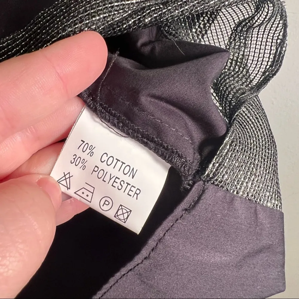 Eyedoll Button Down Swing Blouse Black Sparkle Mesh Hem Size L - Image 11