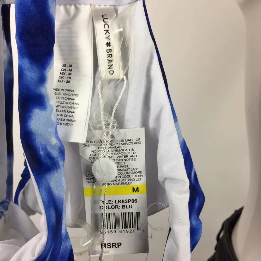 Lucky Brand Tie Dye Crossover Strappy Bikini Top Size M - Image 3