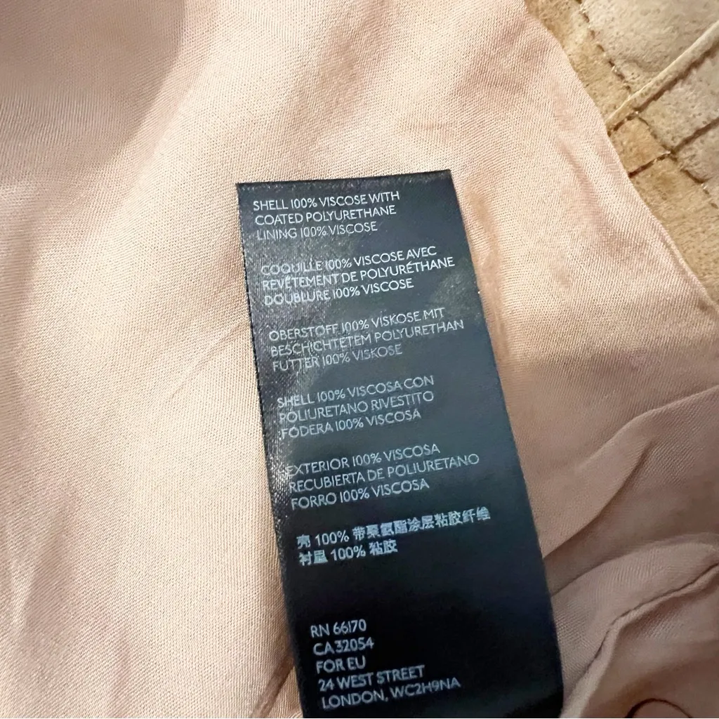 NWT Free People Carson Utility Faux Leather Suede Tan Wrap Size 6 - Image 8