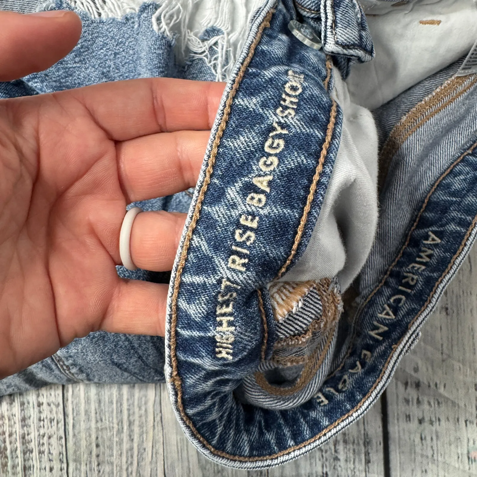 American Eagle AE Denim Highest Waist Baggy Short 6 - Image 3