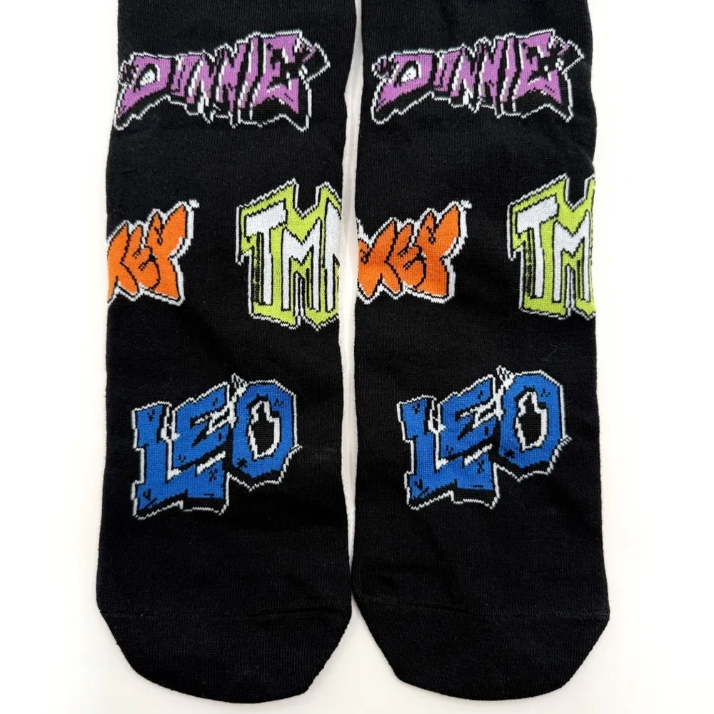 Odd Sox Teenage Mutant Ninja Turtles Crew Socks Mens Womens TMNT Nickelodeon Black - Image 5