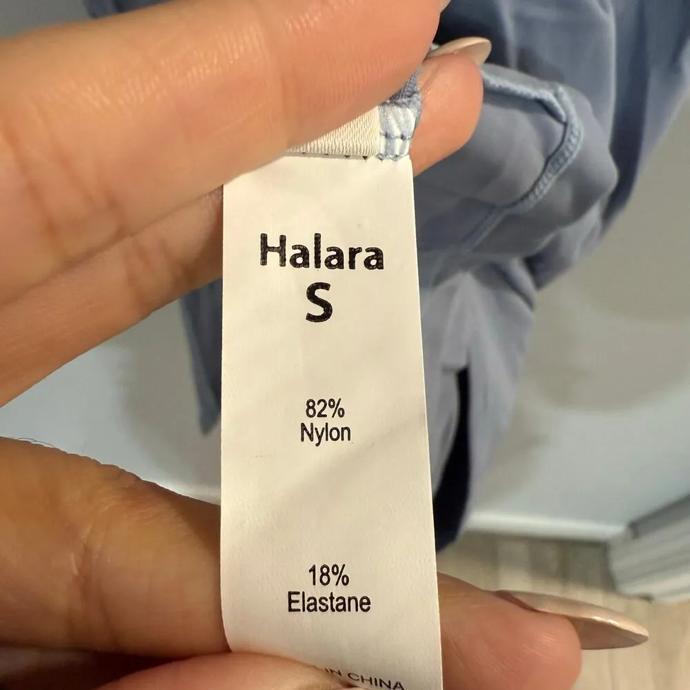 Halara Square Neck Corset Ruched Bodycon Midi Casual Dress Snowflake Blue NWT S - Image 5