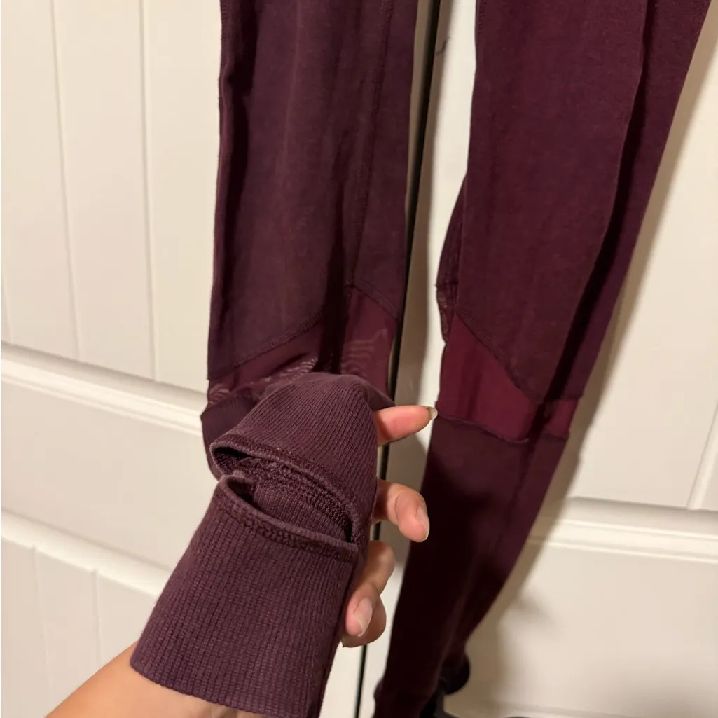 Lululemon Athletica Devi Yoga Deep Red Mesh Leggings - Image 6