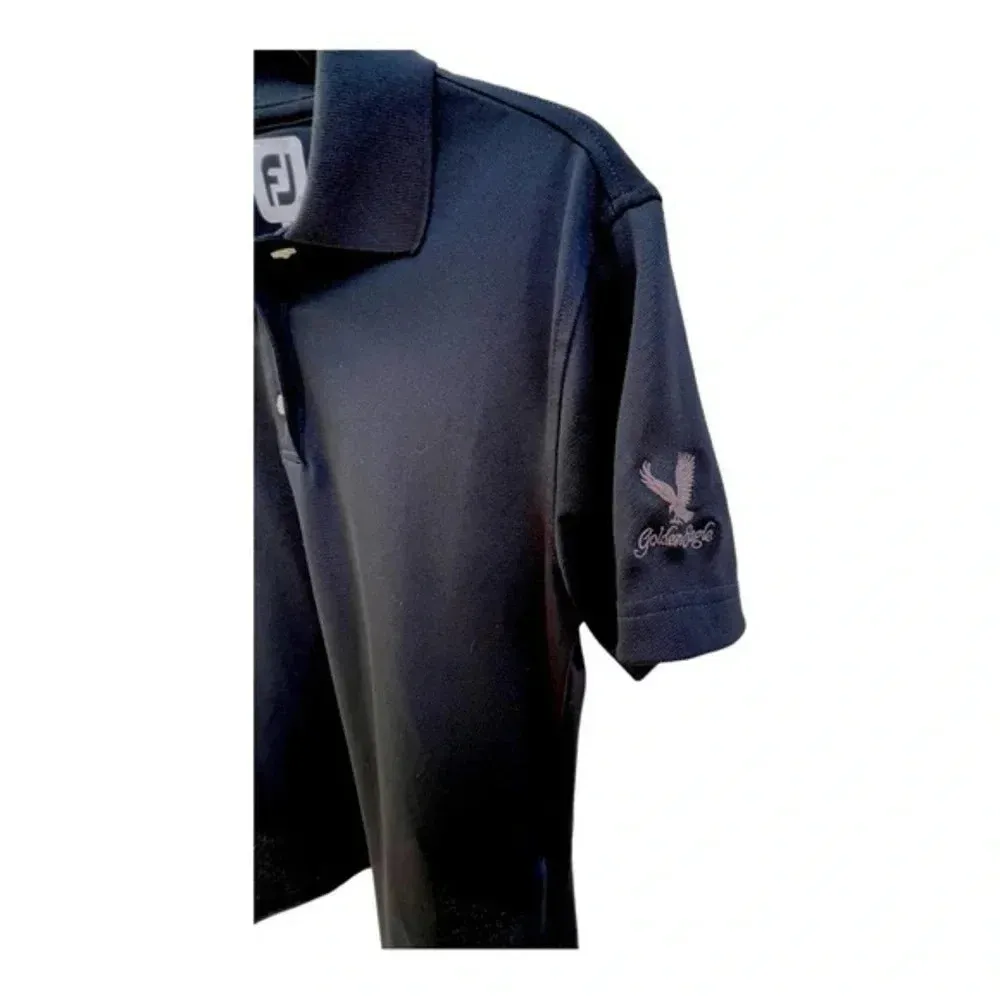 Foot Joy Womens Size Small Black Golf Polo Golden Eagle Logo‎ Short Sleeve​​​ - Image 2