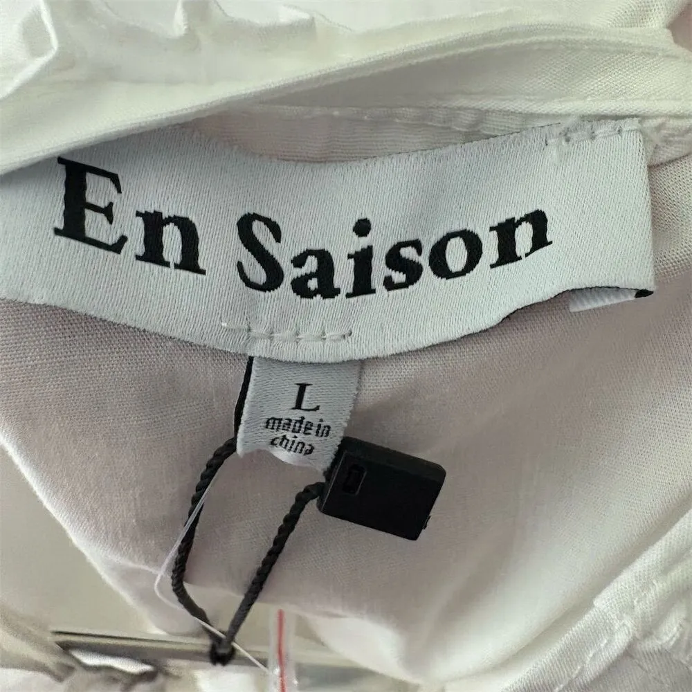 En Saison Loren White Ruffle Wrap Minidress Size L Short Sleeve Summer Sundress Size L - Image 10