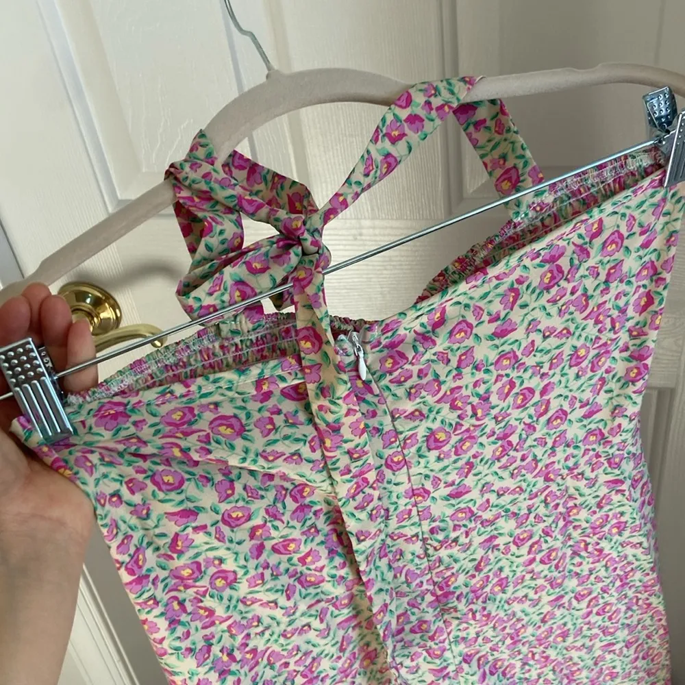 Floral halter neck dress. S Pink - Image 5