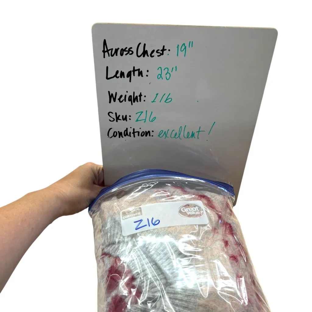 FATE Fair Isle Sweater Crewneck Gray Red Pink Size Medium - Image 13