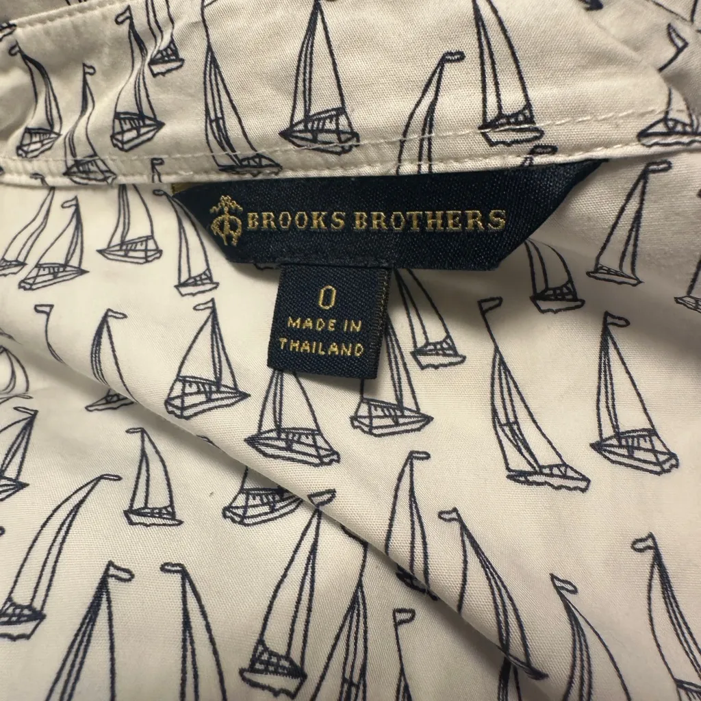 Brooks Brothers Sailboat Nautical Coastal Print Women's Top Size 0 - Image 8