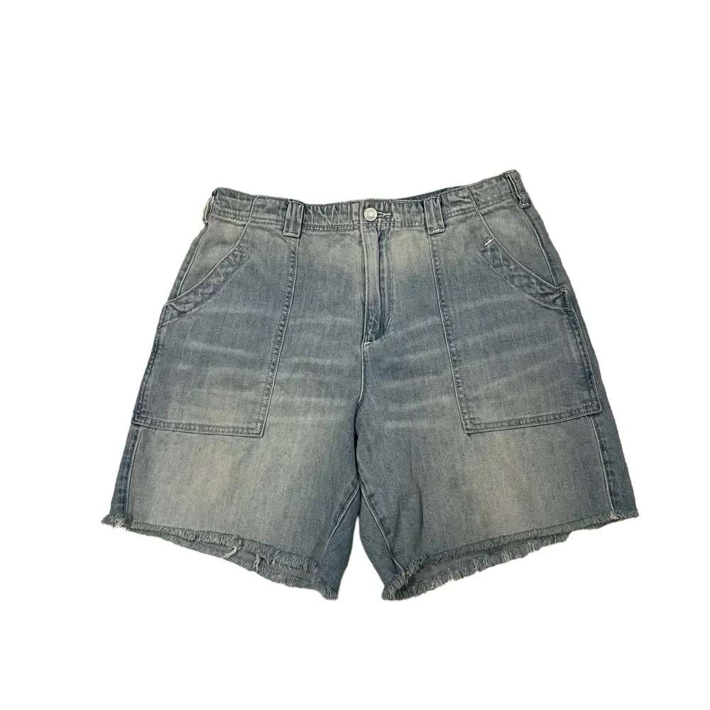 NWT, Pilcro Super High Rise Oversized Bermuda Shorts with Fringe Hem, Sz 29 - Image 4