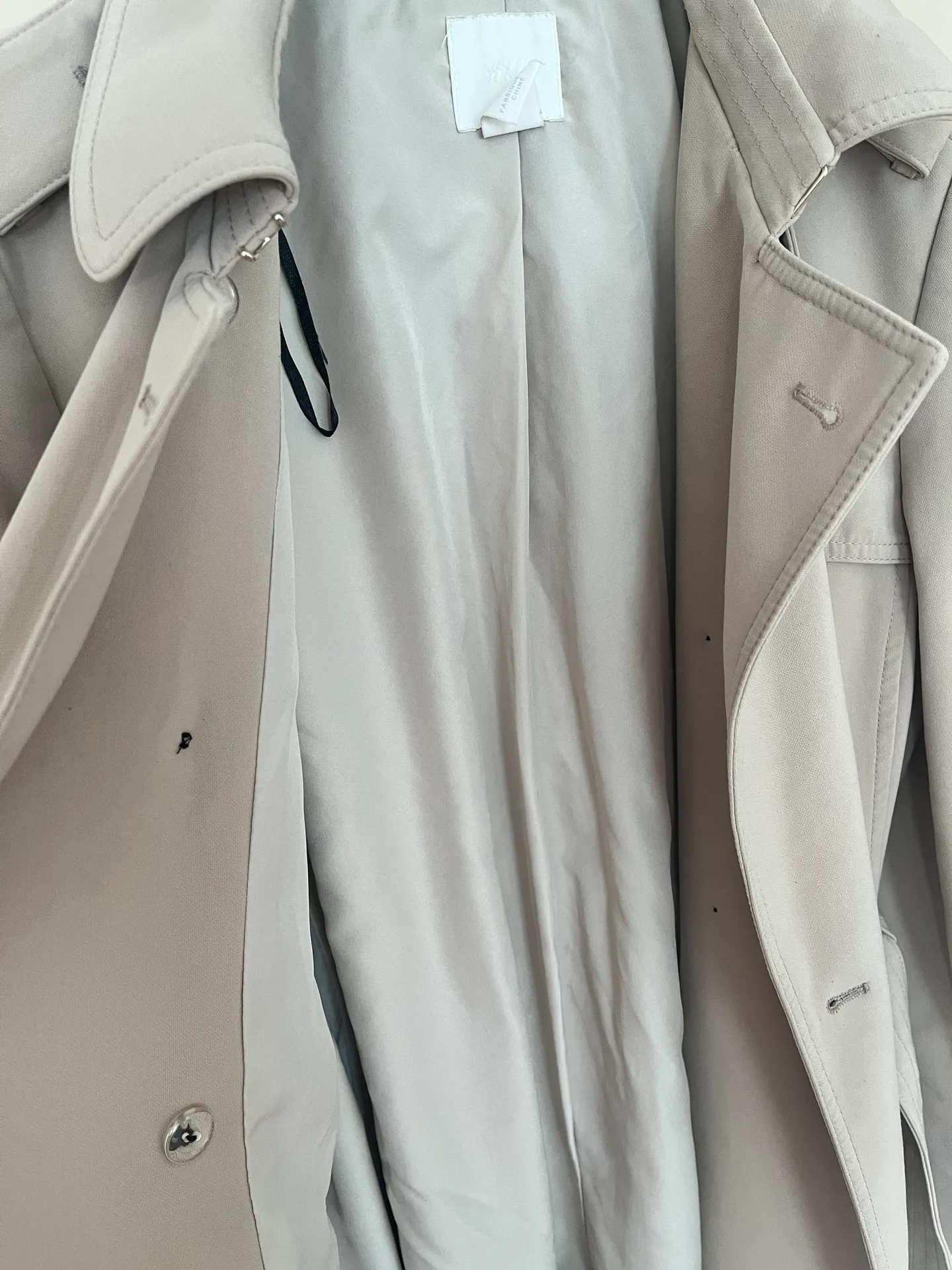 Beige Peacoat Trench Coat Size small S - Image 6