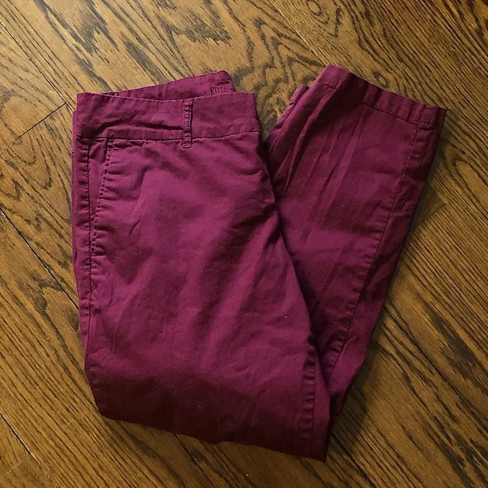 KUT FROM THE KLOTH Womens Maroon Cropped Pants Sz 8 - Image 6