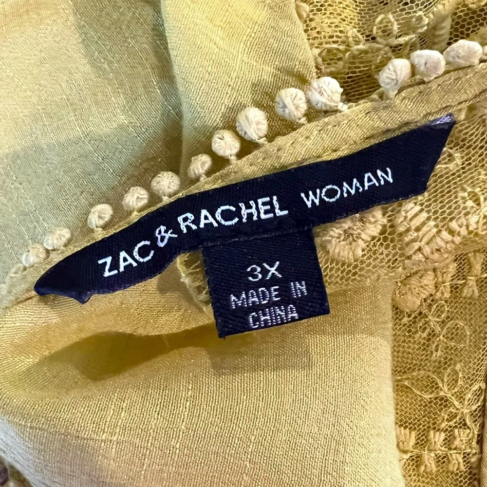 ZAC & RACHEL Sleeveless Crepe Dress Amber Yellow Size 3X - Image 7